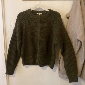 MADEWELL CHUNKY KNIT GREEN SWEATER SIZE M